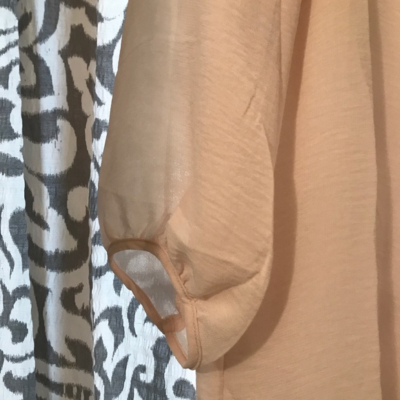 H&M Peachy Pink Sheer Long-sleeve Dress - Picture 4 of 5